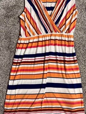 Merona Striped Dress in Orange, White & Pink